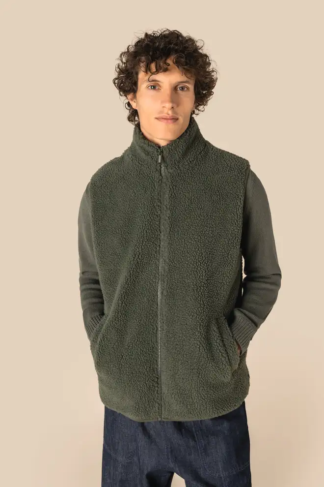 Men's Sleeveless Sherpa Jacket Customizable