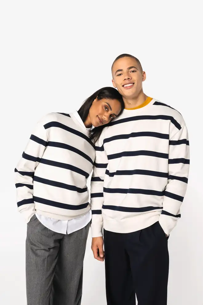 Felpa Unisex Ecosostenibile Righe GOTS