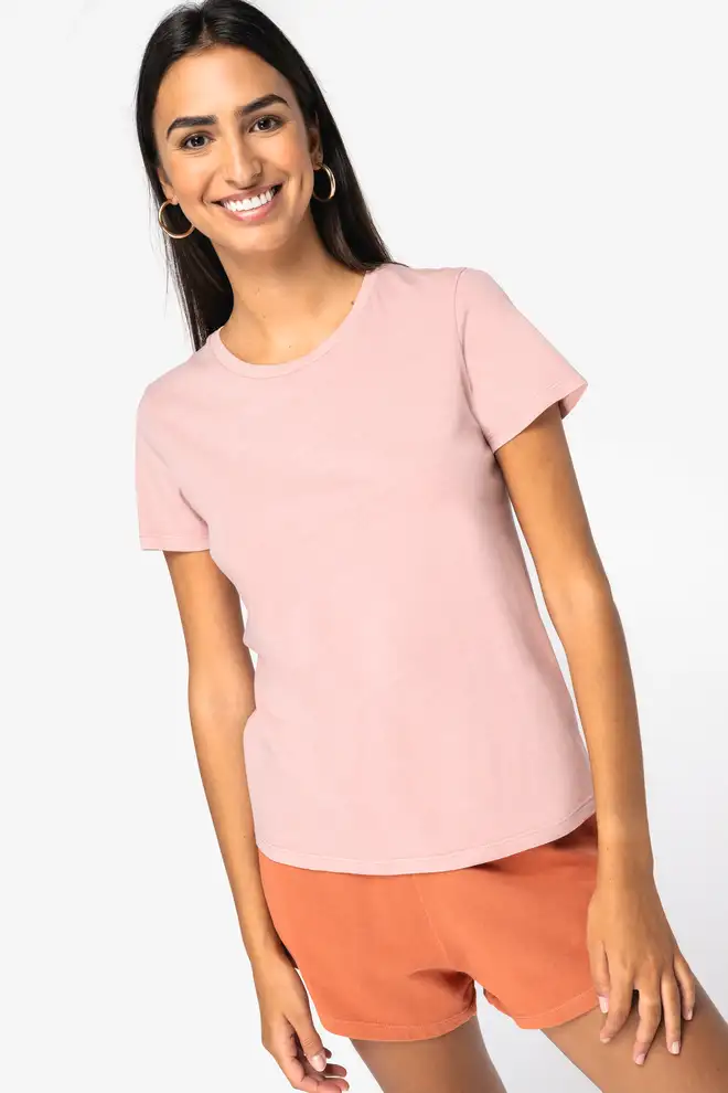 Women's organic cotton sustainable T-shirt vintage wash
