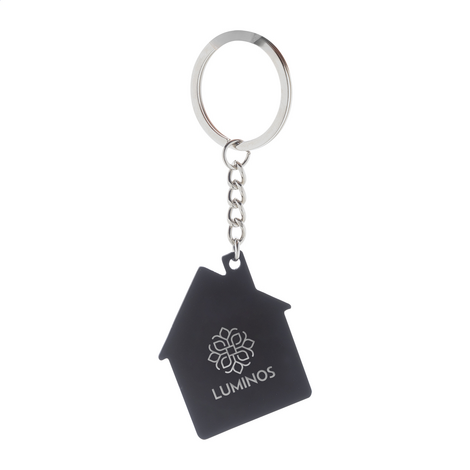 Recycled Steel House Keychain Laser Engraving Opifix