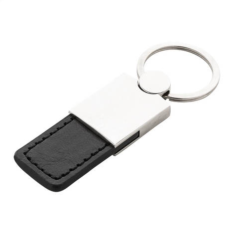 Metal & PU Leather Keychain Custom Logo