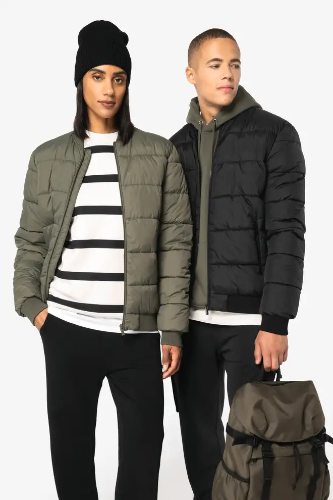 Eco-Sustainable Quilted Unisex Jacket Teddy Collar