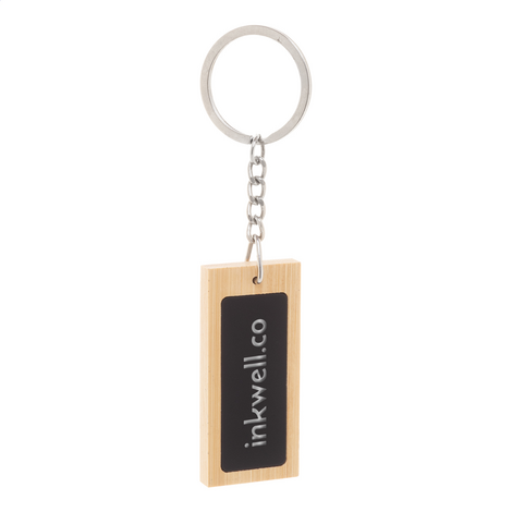Customizable Bamboo Stainless Steel Keychain