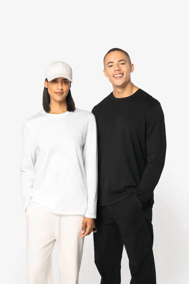 Organic Cotton Long-Sleeve T-Shirt GOTS Certified Eco Opifix