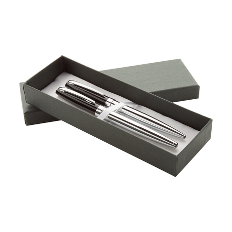 Premium Metal Ballpoint and Roller Pen Set Chrome