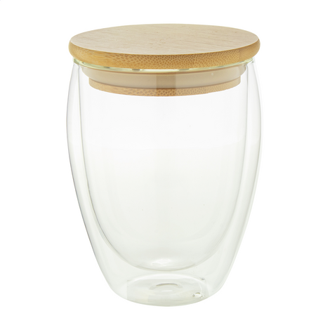 320ml Thermal Glass Borosilicate Bamboo Lid