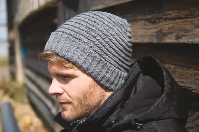 Braided knit beanie custom branded