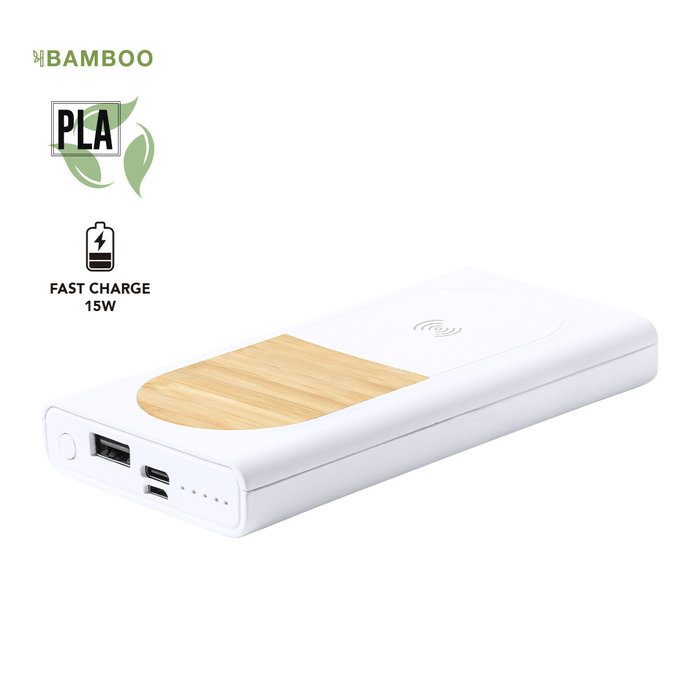 Wireless Power Bank Bamboo & Compostable PLA