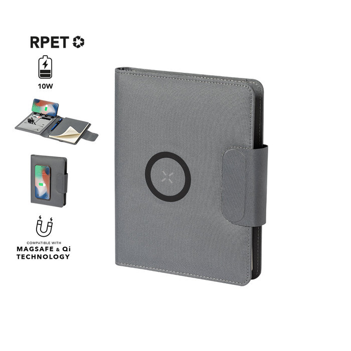 RPET Wireless Charging Notebook Folder 5000mAh