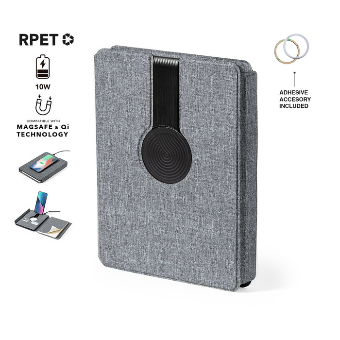Morrison RPET Notebook Wireless Charger Power Bank