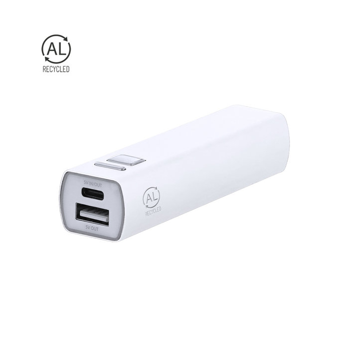 Power Bank 2600 mAh Alluminio Riciclato Type C