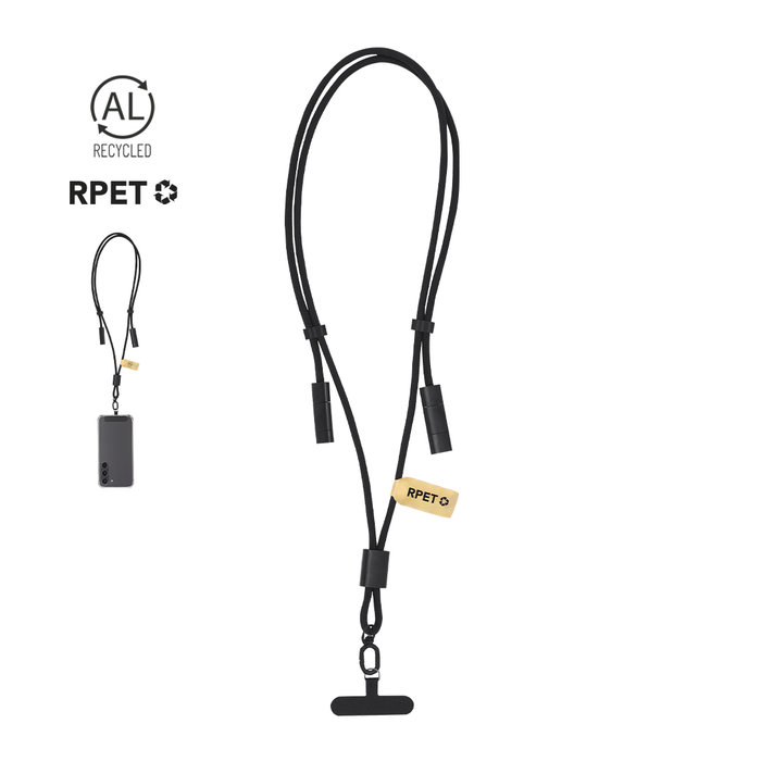 Sustainable Charging Cable Lanyard with RPET Support Opifix