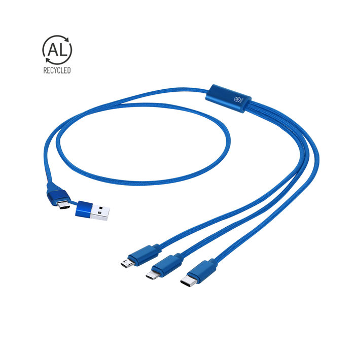 Recycled Aluminum Charging Cable Multi-Port USB Type C