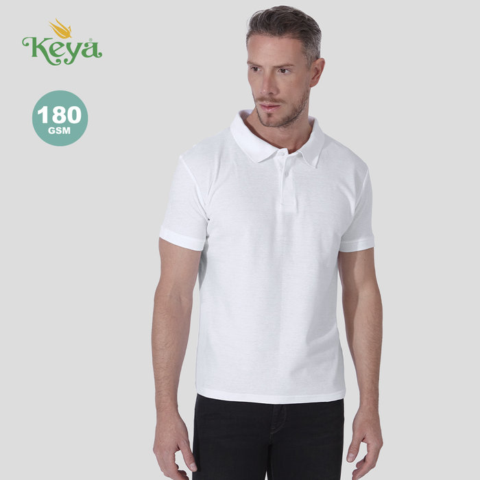 White Adult Polo Keya MPS180 100% Cotton