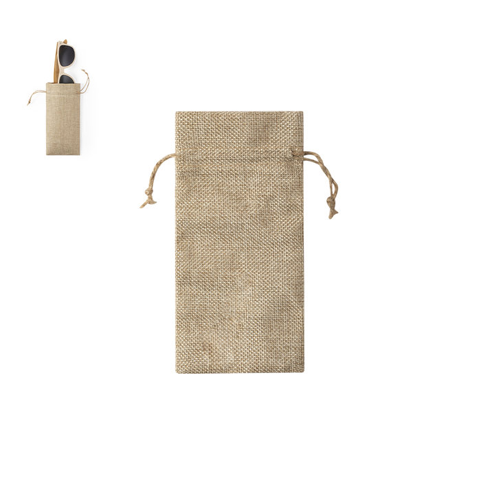 Silmax Glasses Case Polyester Pouch Natural