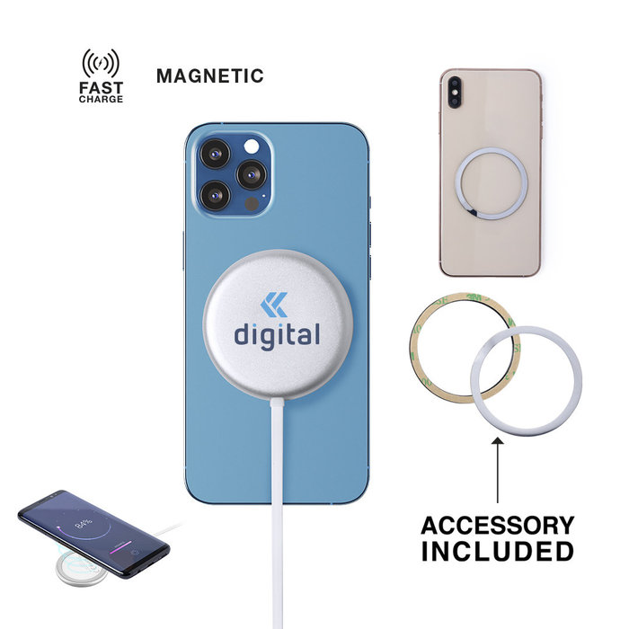 10W Magnetic Wireless Charger Aluminum Silver